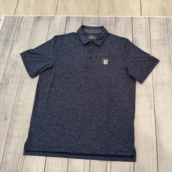 VINEYARD VINES Performance Men's KE Blue Heathered Polo Shirt - Size XL - Picture 2 of 8